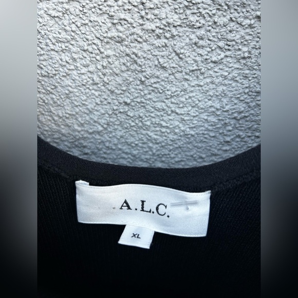 A.L.C. Sadie Combo Flounce Midi Dress in Black - Picture 6 of 11